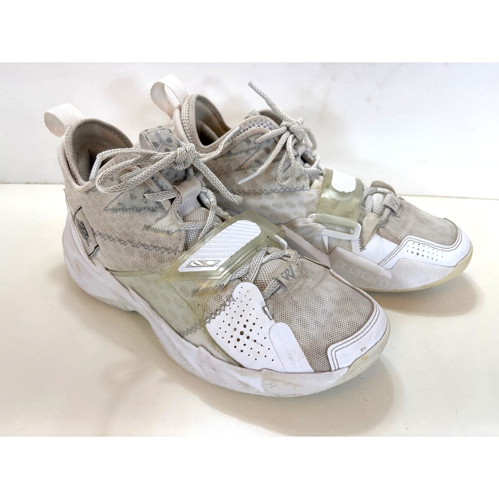 Jordan Why Not Zer0.3 Triple White Metallic Silver CD3003-103 Mens Size 8.5